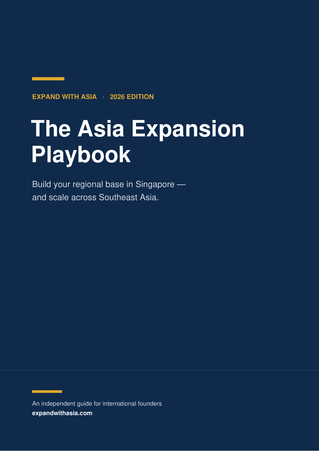The Asia Expansion Playbook 2026 cover